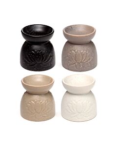 Puckator Eden Stone Effect Embossed Lotus Ceramic Oil & Wax Melt Burner